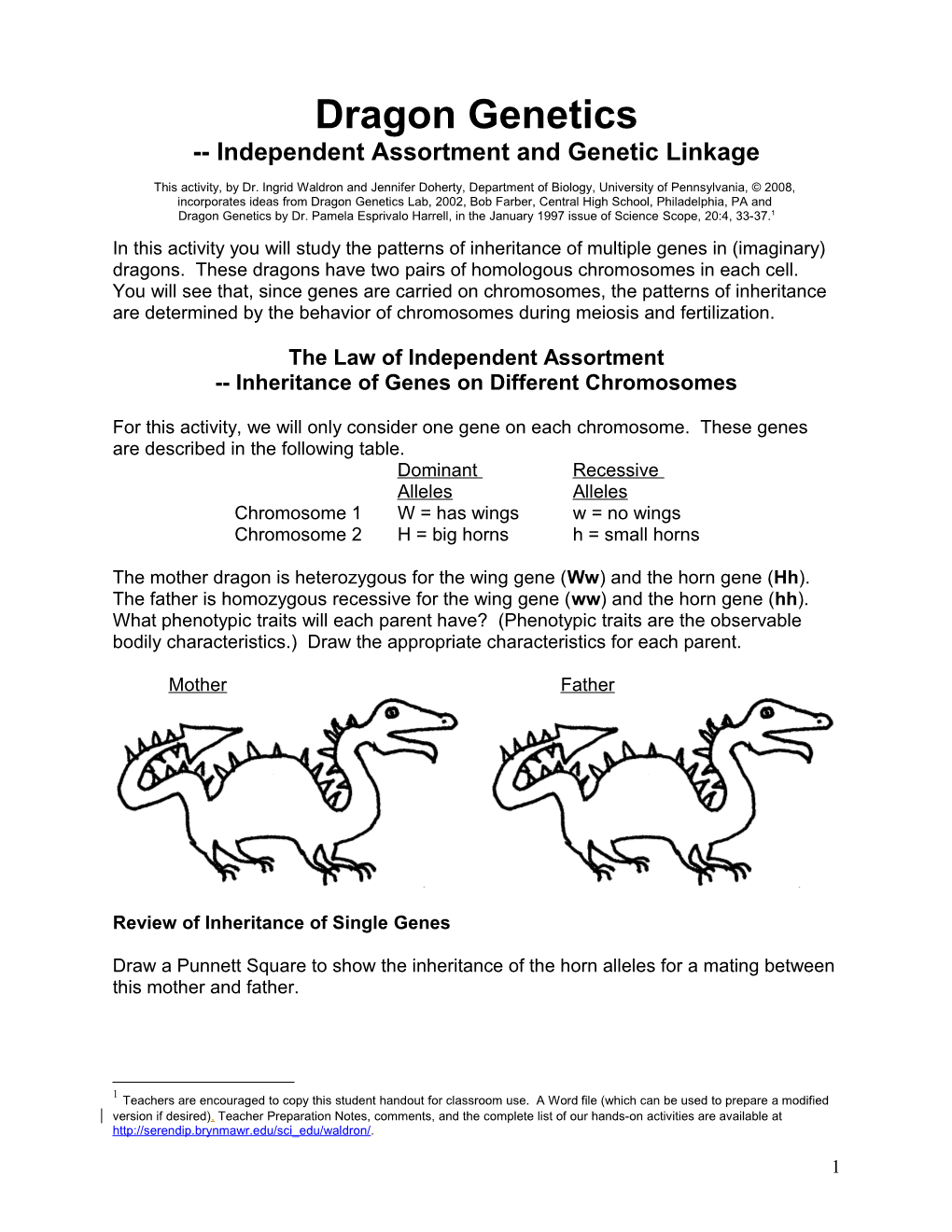 Independent Assortment and Genetic Linkage