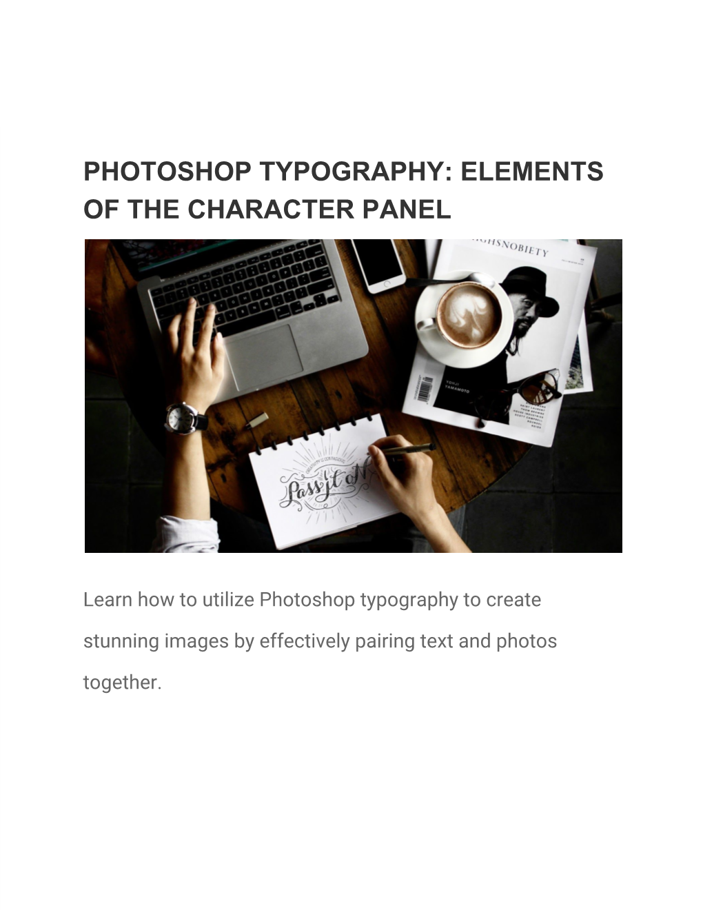 Photoshop Typography: Elements of the Character Panel