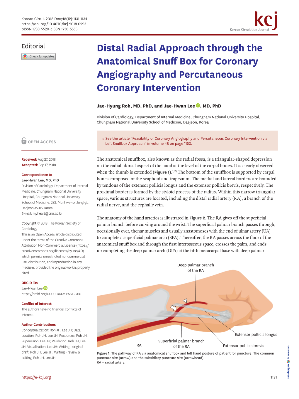 Distal Radial Approach Through the Anatomical Snuff Box for Coronary Angiography and Percutaneous Coronary Intervention