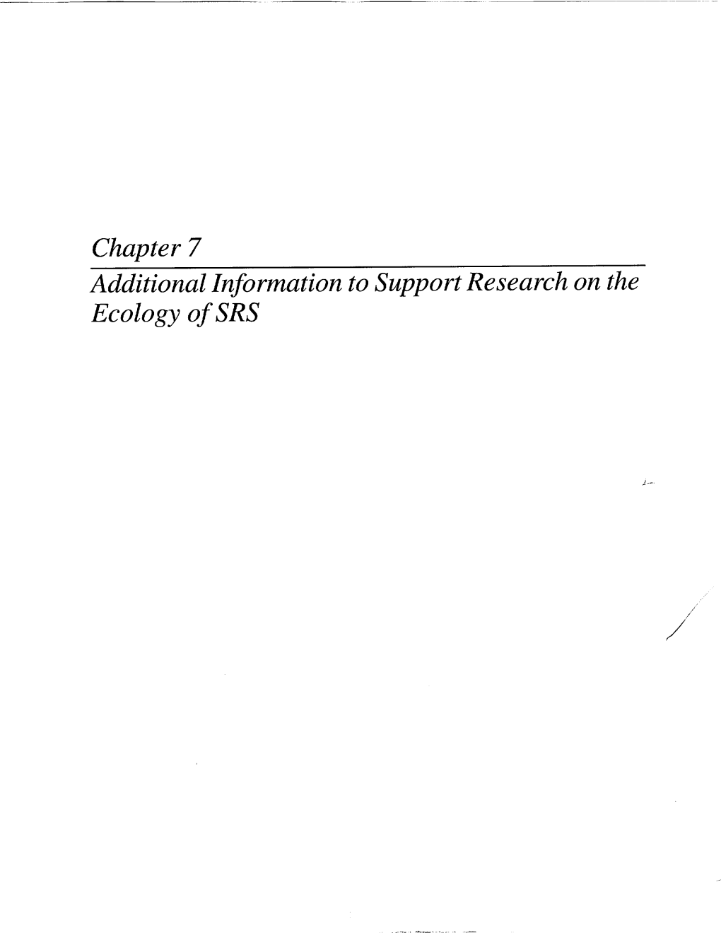 "SRS Ecology Environmental Information Document," Chapter 7
