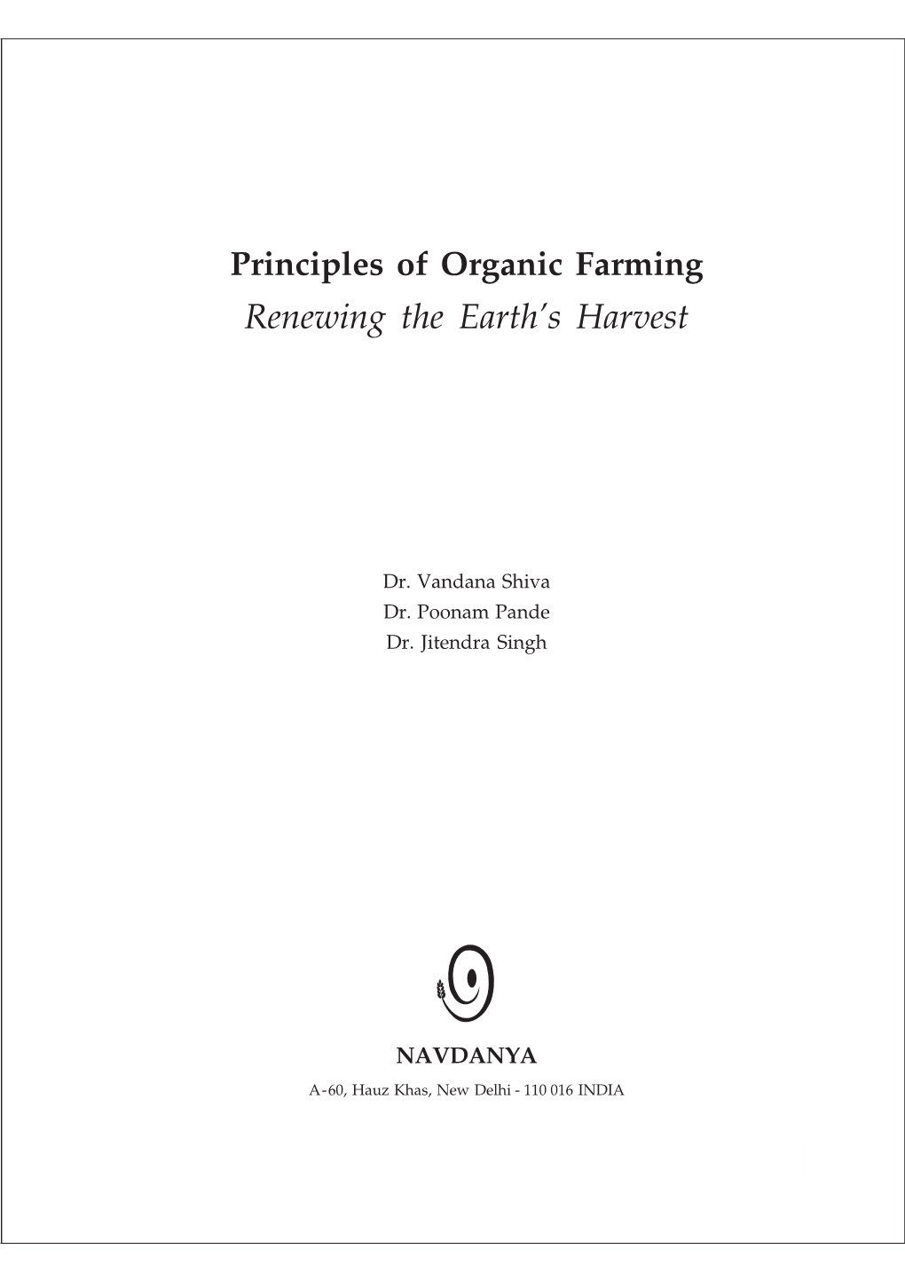 Principles of Organic Farming Prilmes