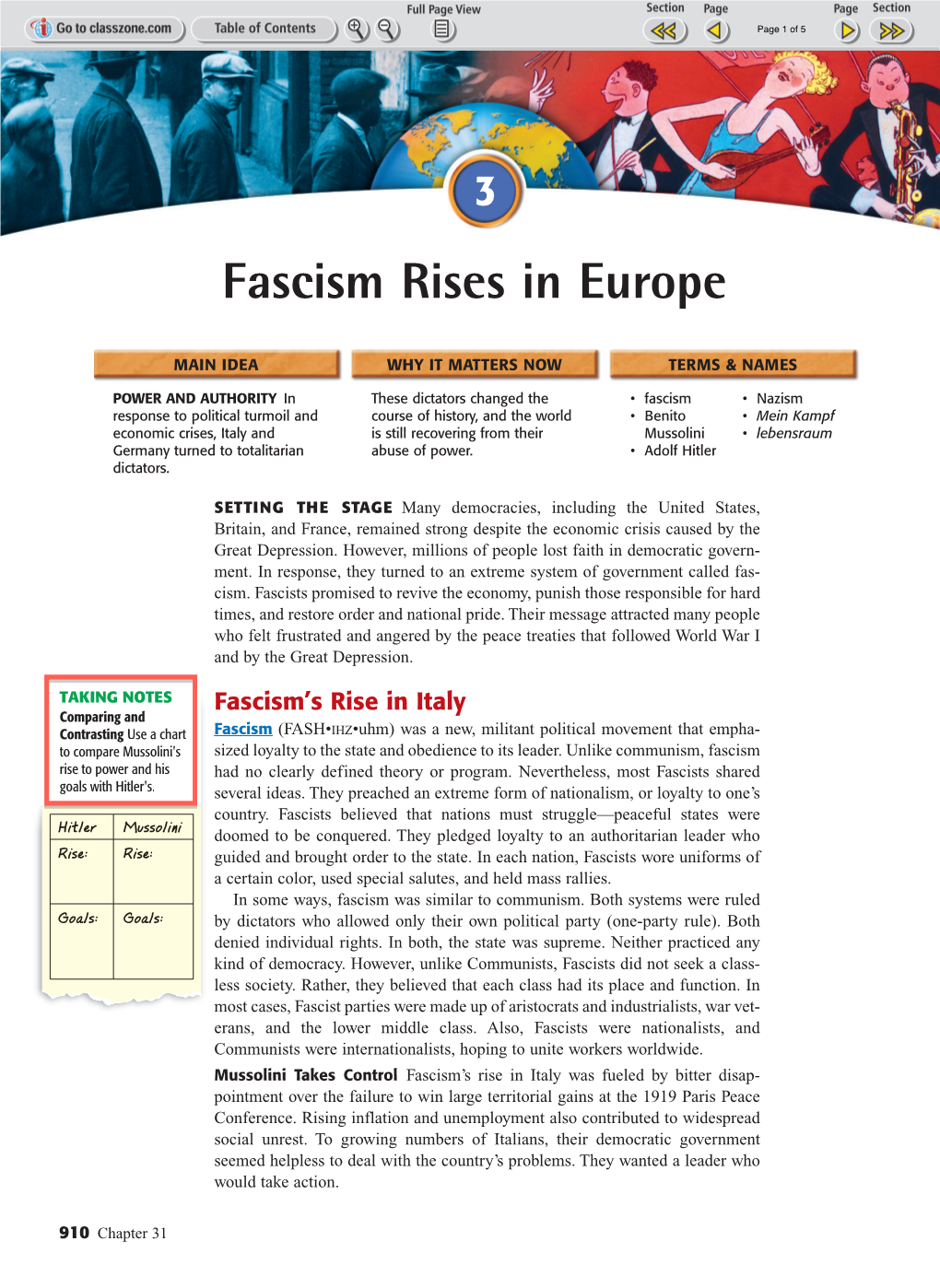 Fascism Rises in Europe