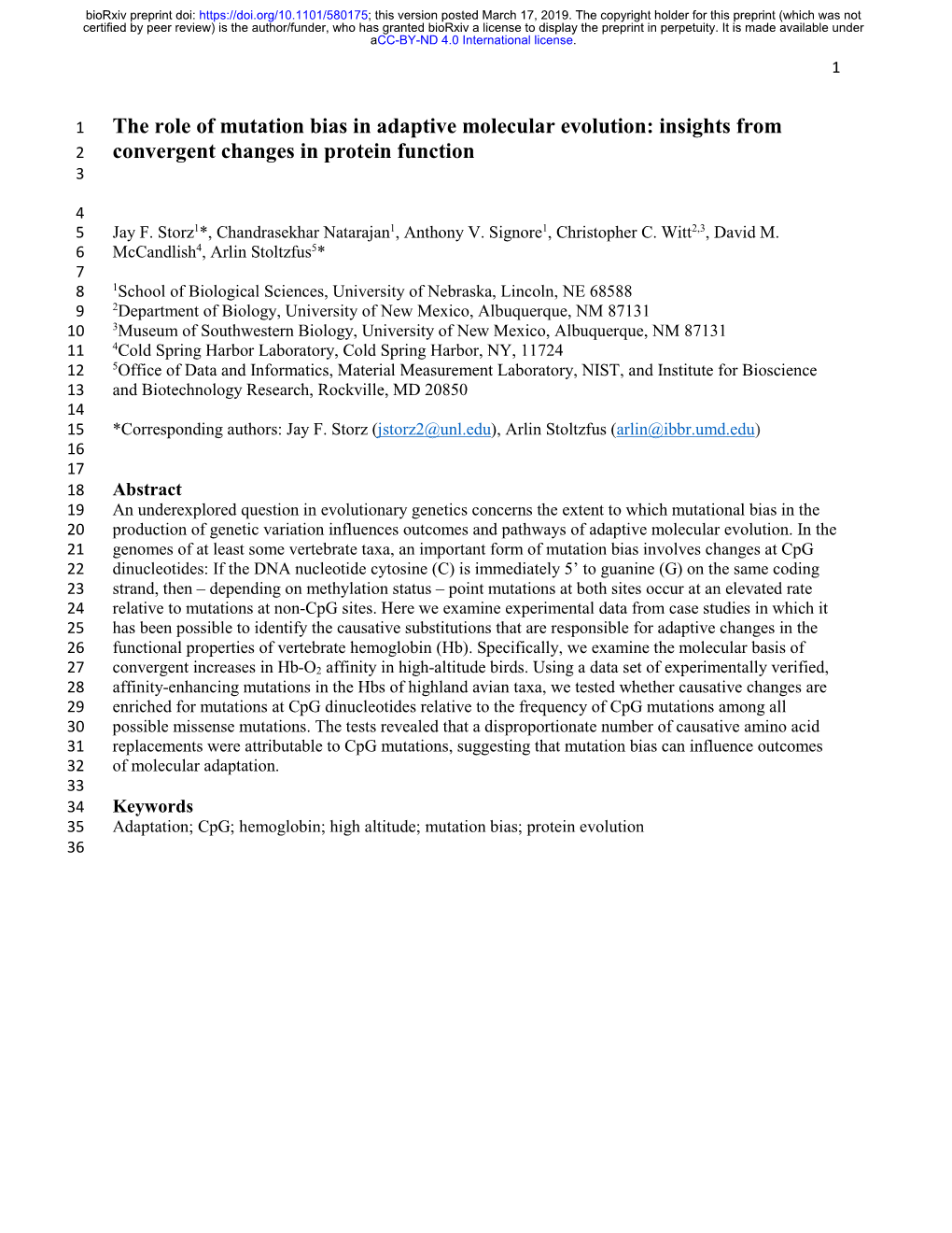 The Role of Mutation Bias in Adaptive Molecular Evolution: Insights from 2 Convergent Changes in Protein Function 3