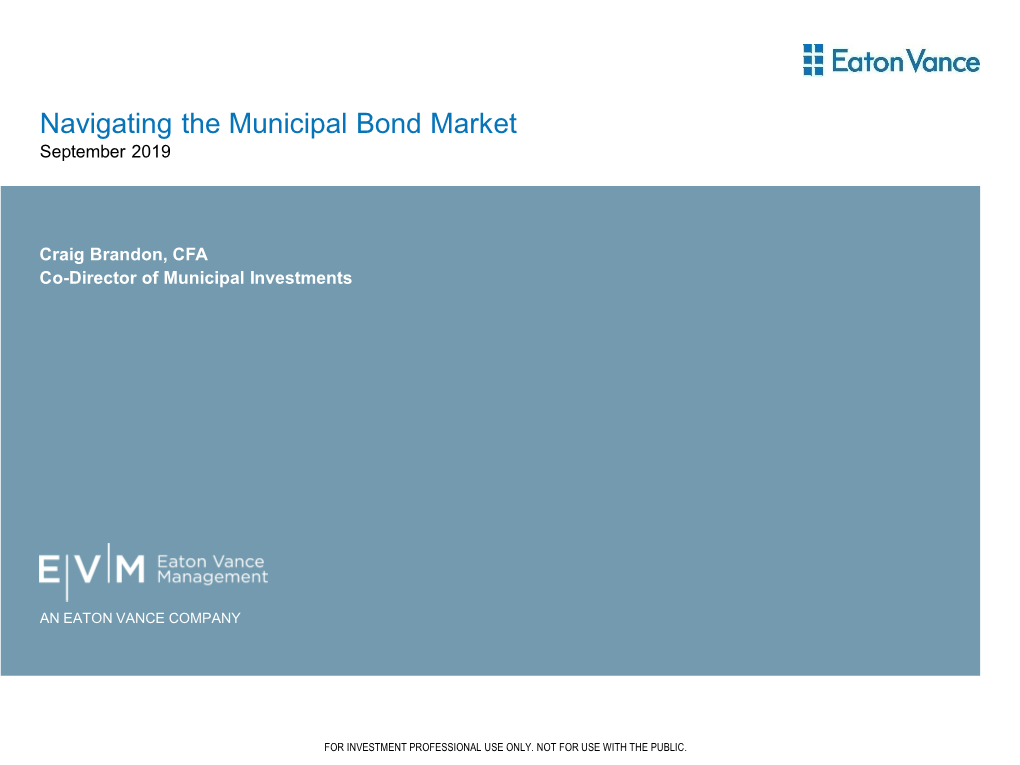 Navigating the Municipal Bond Market September 2019