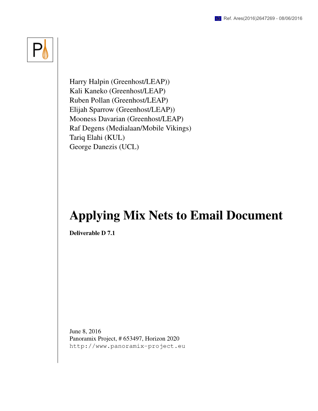 Applying Mix Nets to Email Document