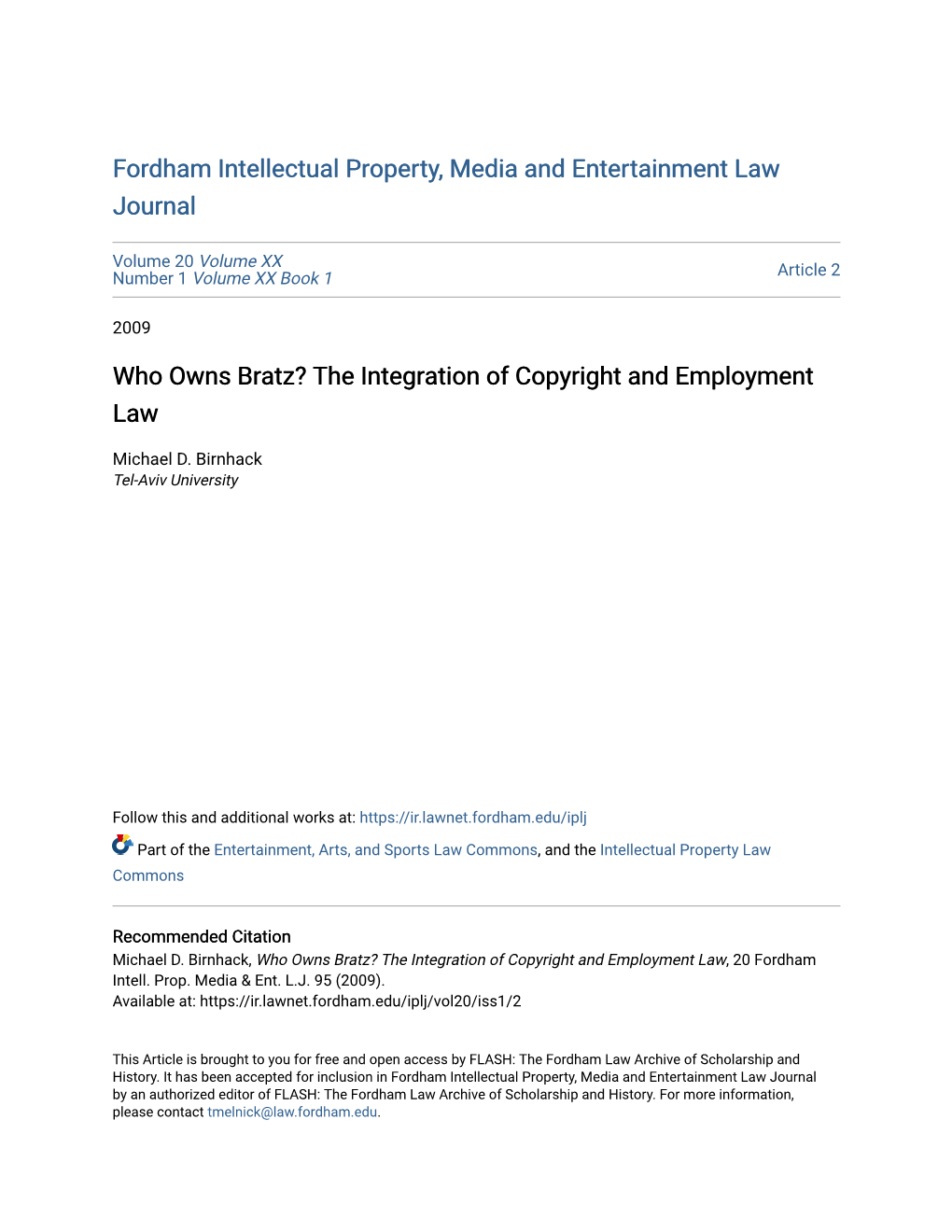 The Integration of Copyright and Employment Law