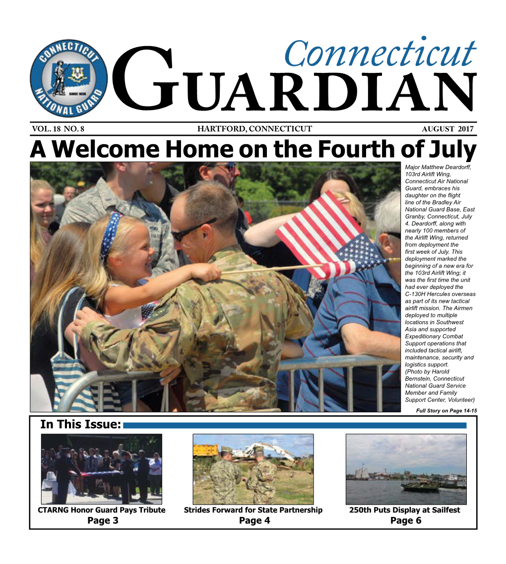 CONNECTICUT NATIONAL GUARD HELPLINE If You Or Someone You Know Is Struggling with the Stressors of Life, Please Contact Us at 1-855-800-0120