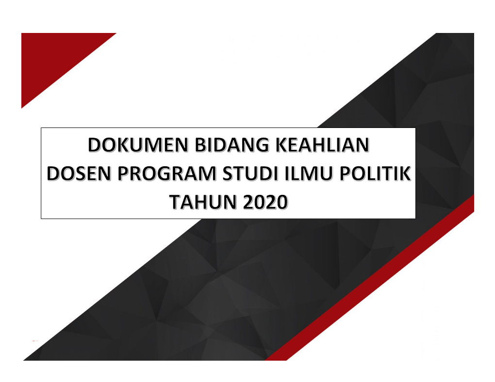 Dokumen Bidang Keahlian Dosen Prodi Ilmu Politik