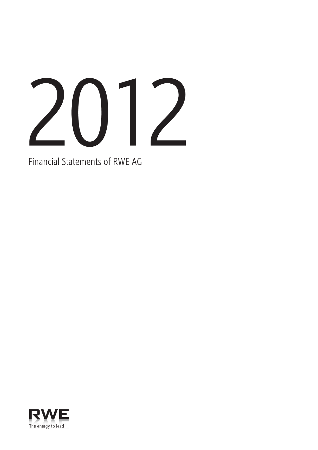 Financial Statements of RWE AG 2012