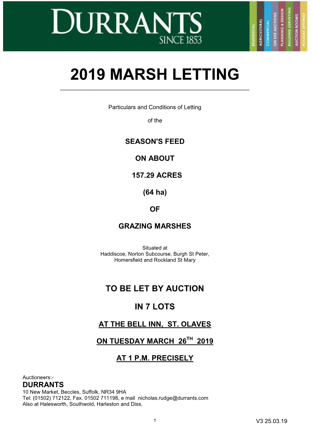 2019 Marsh Letting ______