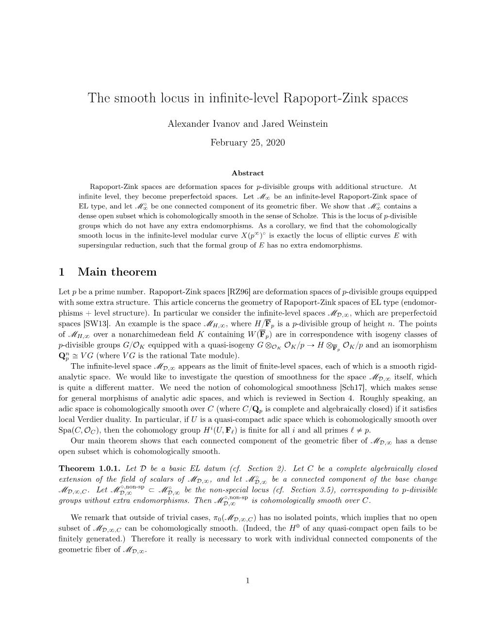 The Smooth Locus in Infinite-Level Rapoport-Zink Spaces