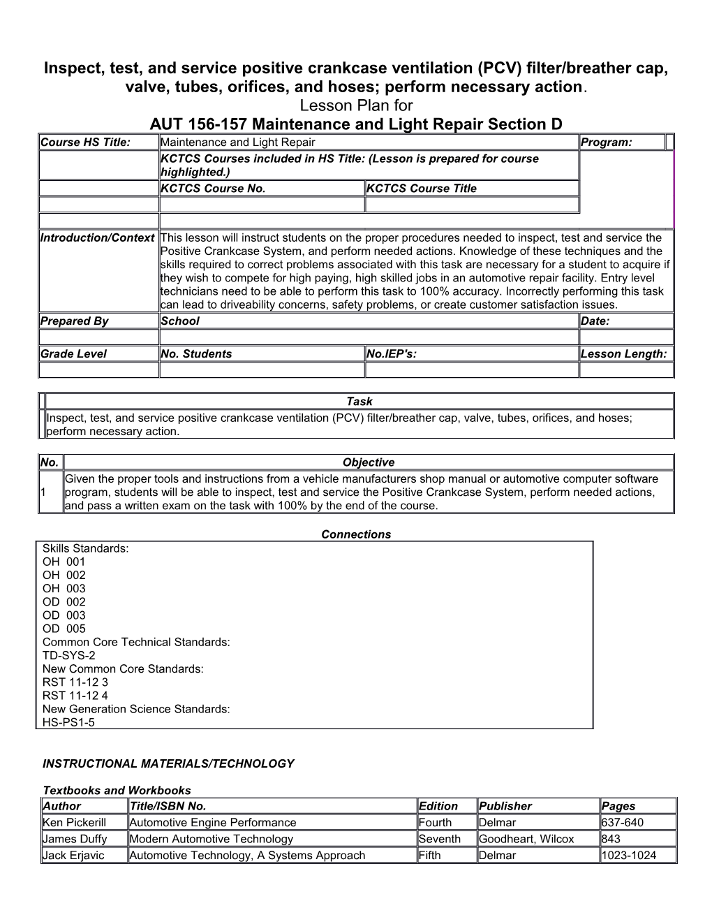 AUT 156-157 Maintenance and Light Repair Section D s1