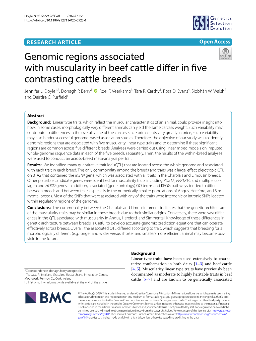 Genomic Regions Associated with Muscularity in Beef Cattle Differ In