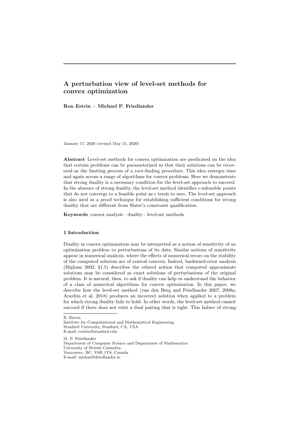 A Perturbation View of Level-Set Methods for Convex Optimization