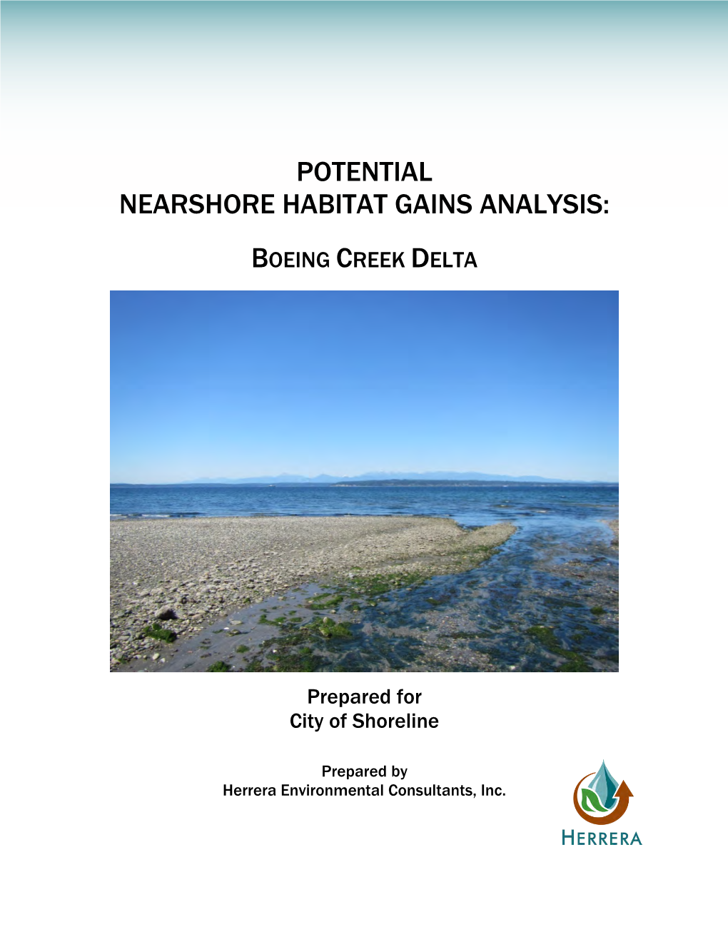 Potential Nearshore Habitat Gains Analysis: Boeing Creek Delta 1