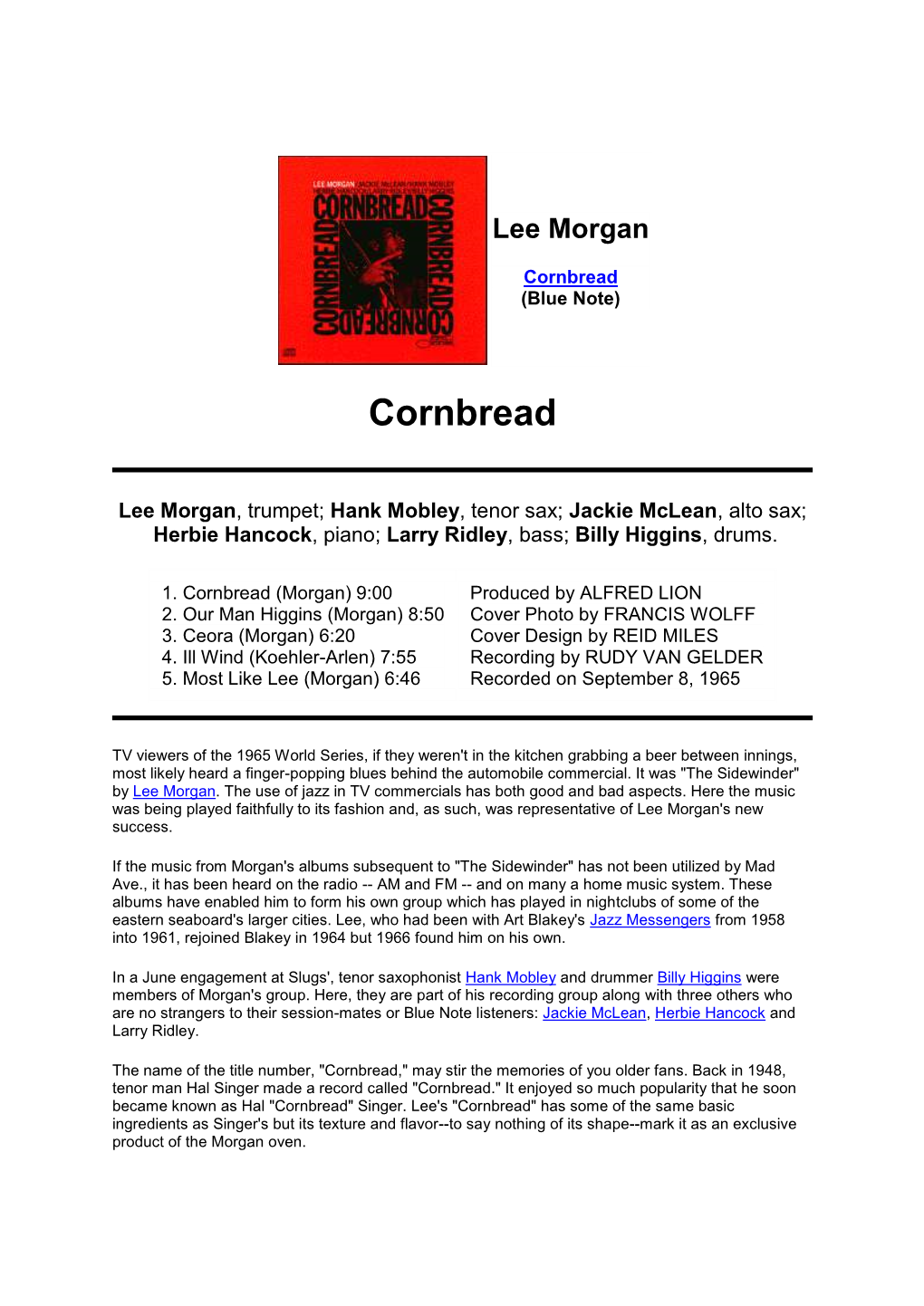 Cornbread (Blue Note)