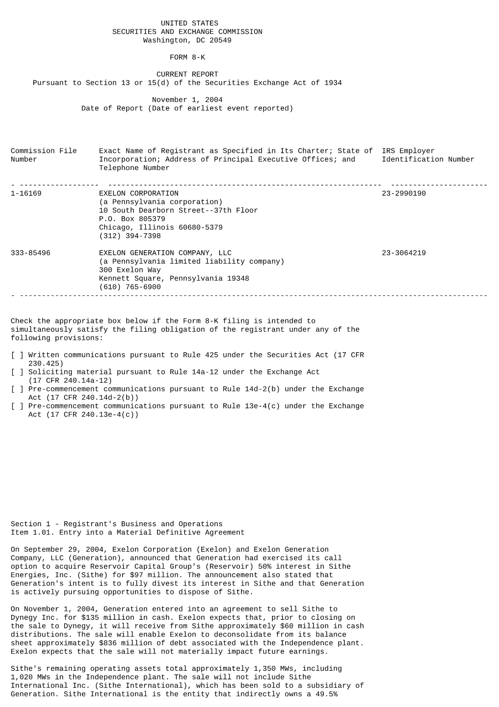 UNITED STATES SECURITIES and EXCHANGE COMMISSION Washington, DC 20549