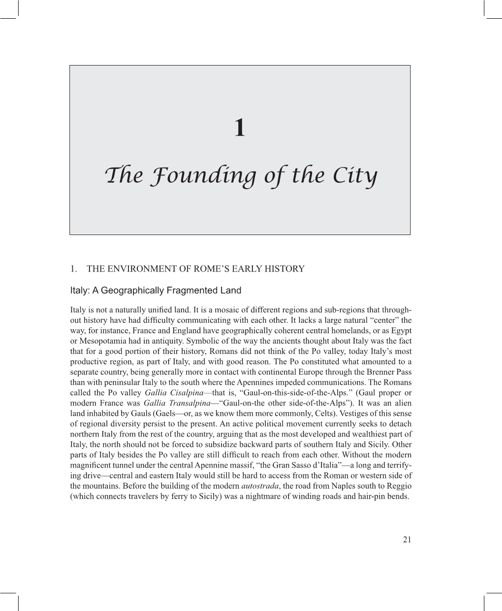 The Founding of the City
