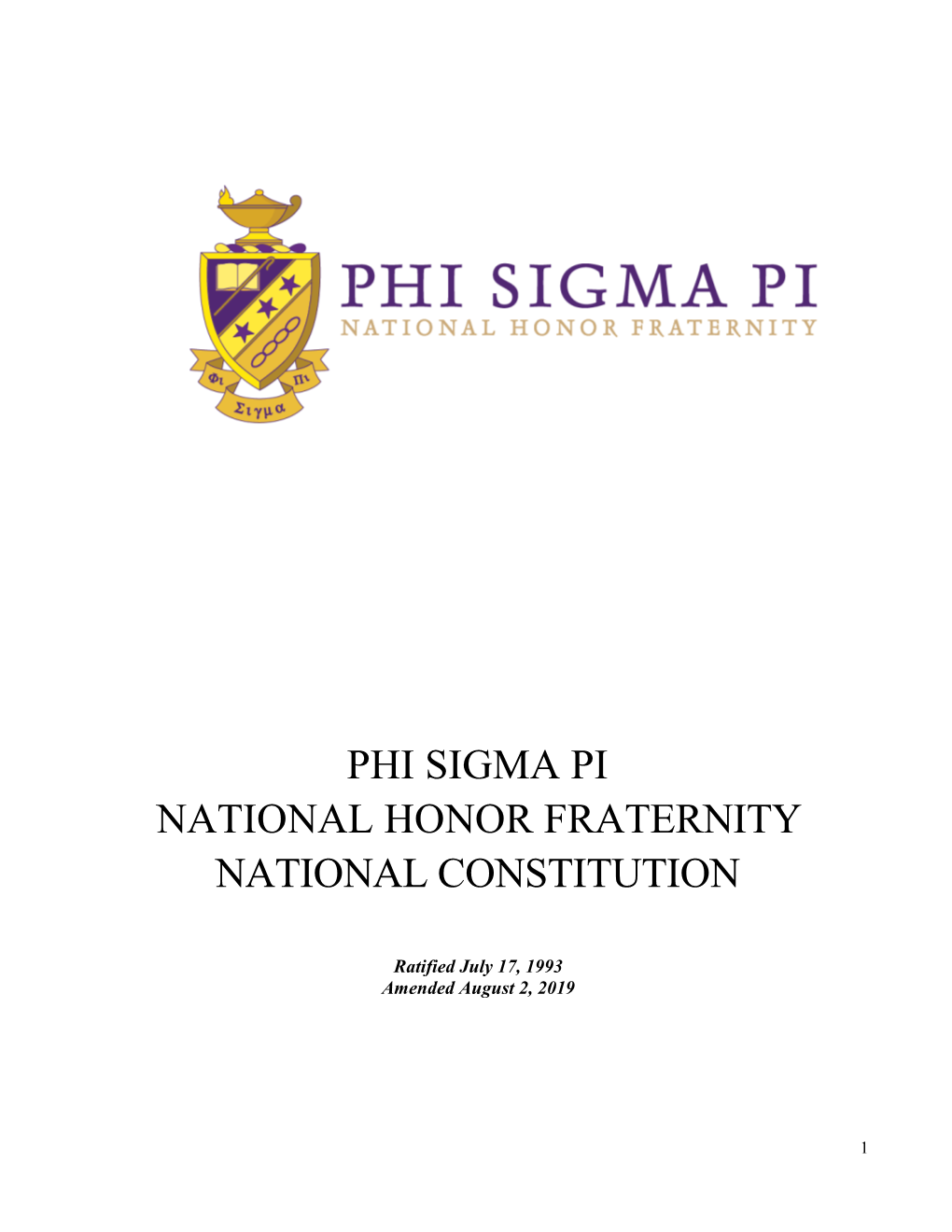 Phi Sigma Pi National Honor Fraternity National Constitution