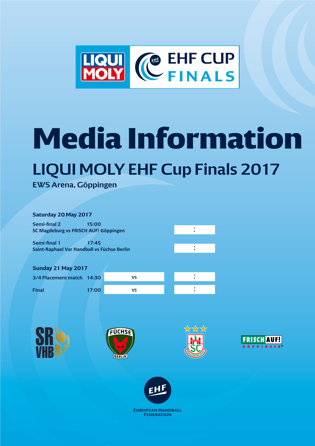 LIQUI MOLY EHF Cup Finals 2017 EWS Arena, Göppingen