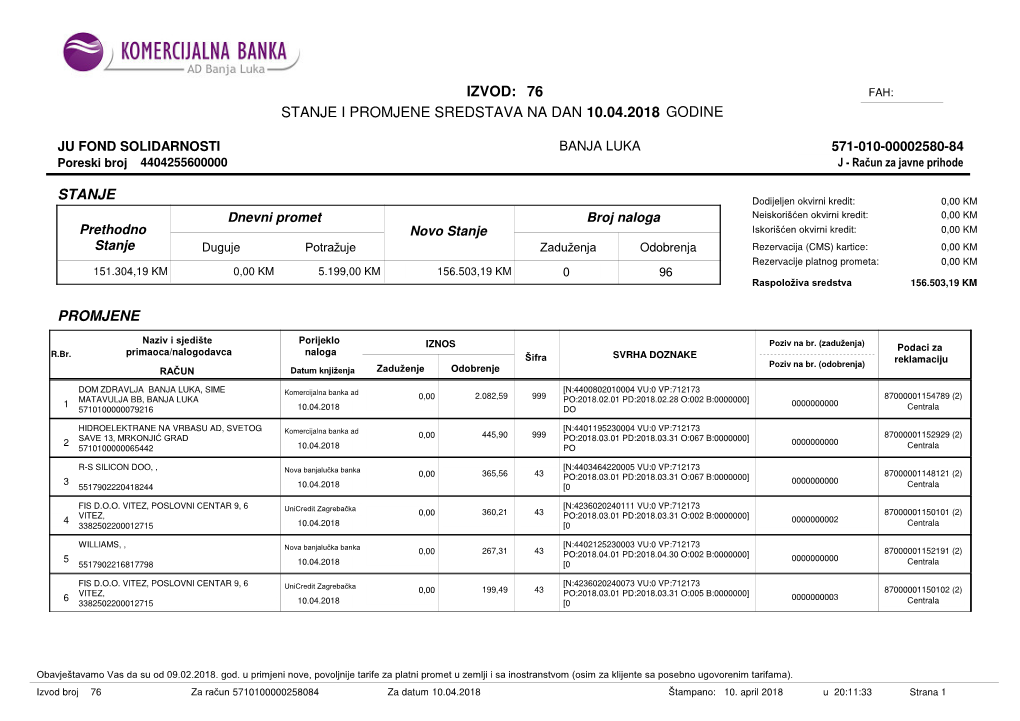 Izvod 10.04.2018