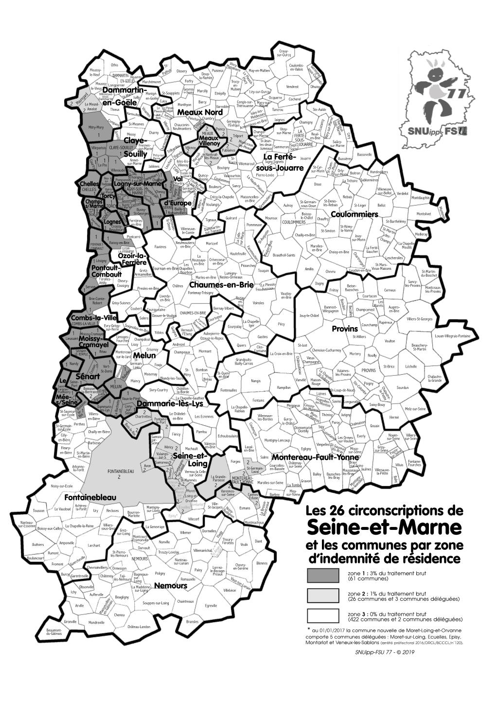 Circonscriptions 2019 Avec Zones D'indemnité De Résidence