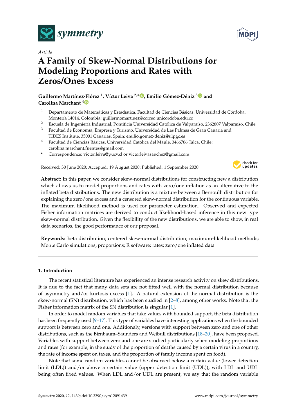 A Family of Skew-Normal Distributions for Modeling Proportions and Rates with Zeros/Ones Excess