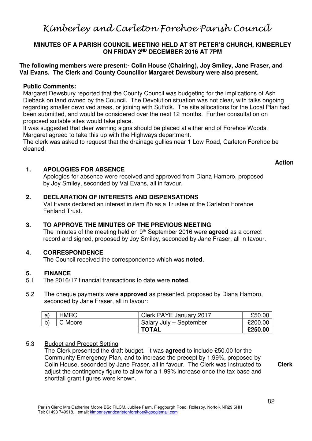 Kimberley and Carleton Forehoe Parish Council