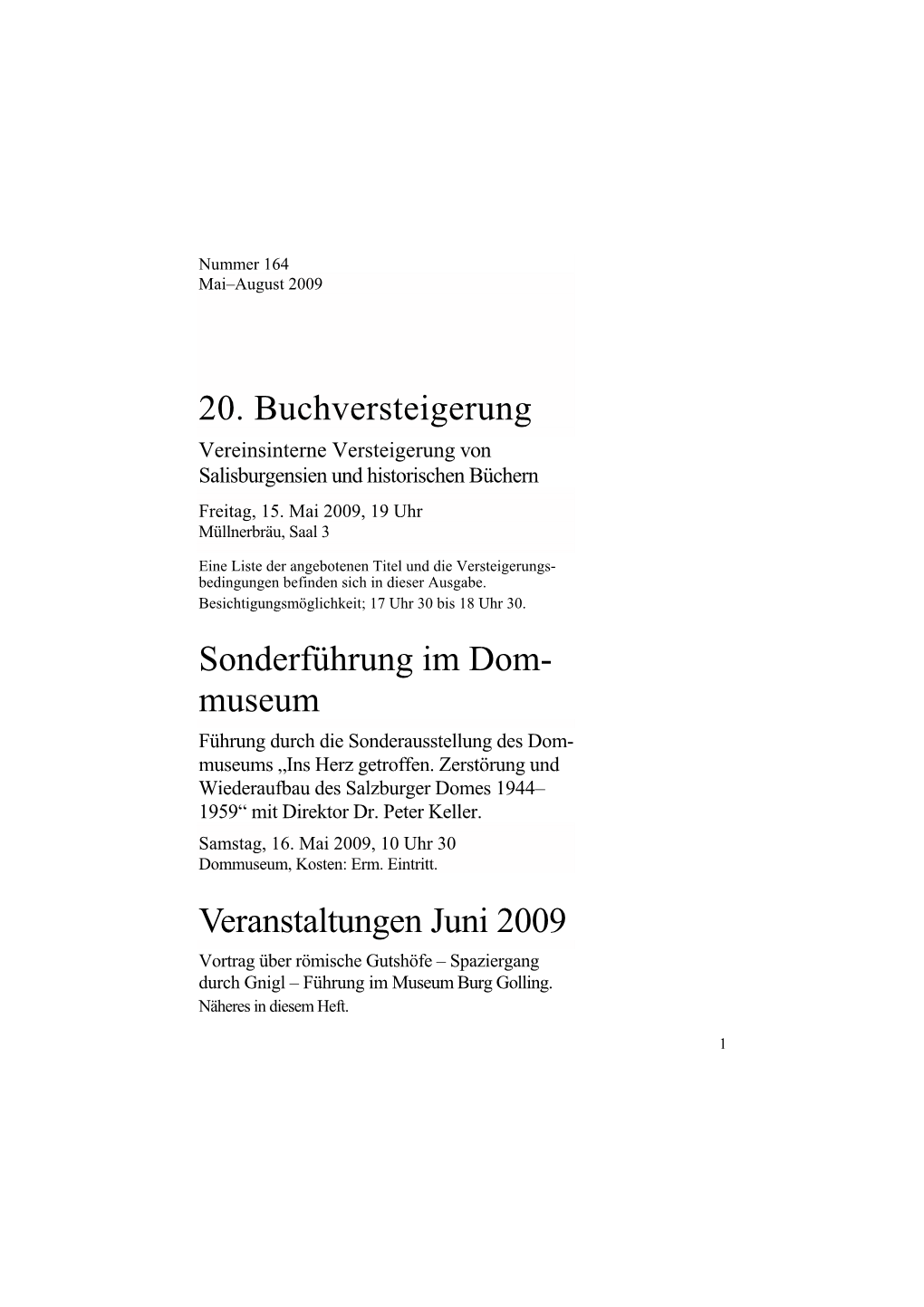 Landesgeschichte Aktuell Nr. 164, Mai–August 2009