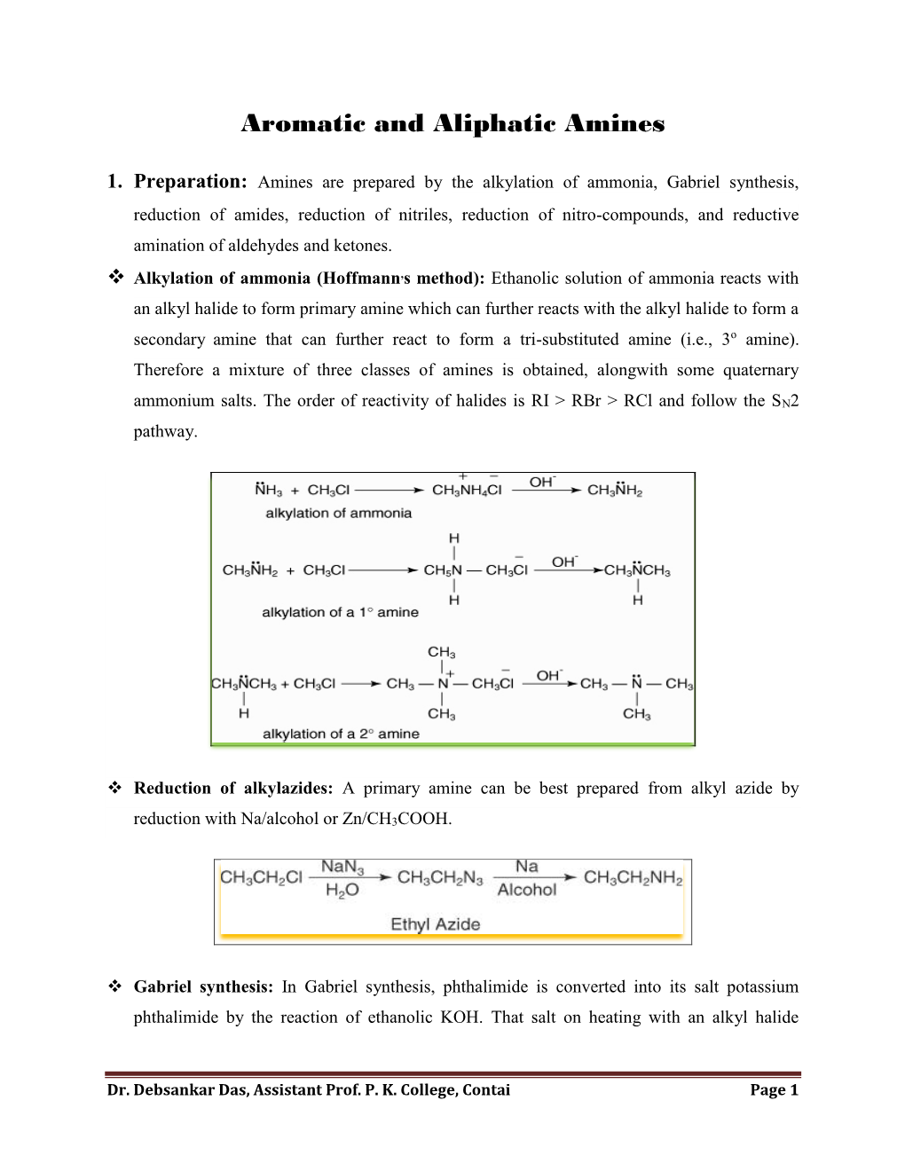 Aromatic and Aliphatic Amines