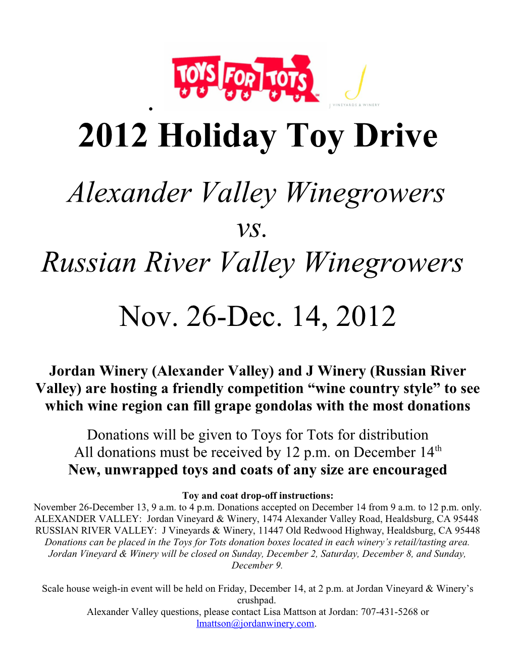 2012 Holiday Toy Drive