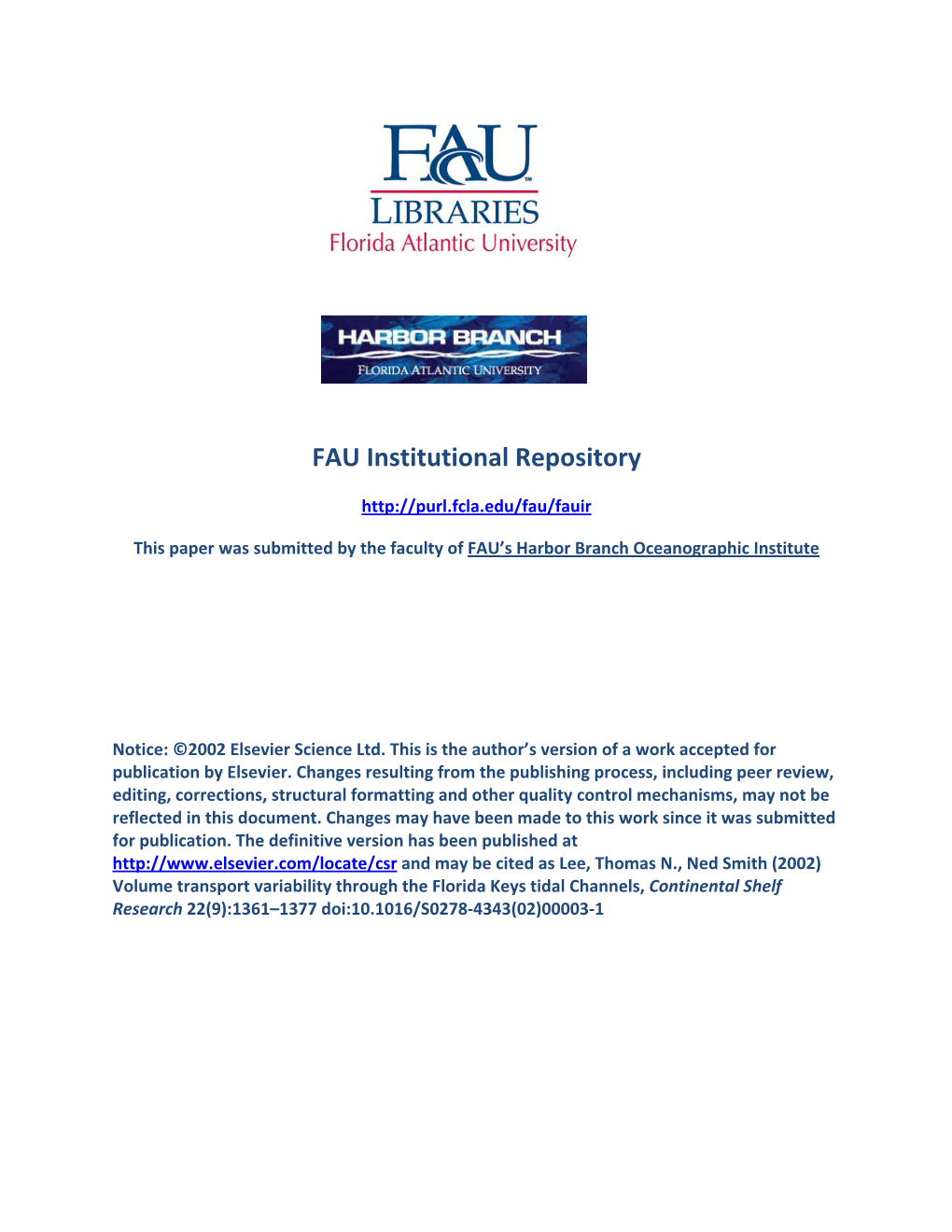 FAU Institutional Repository