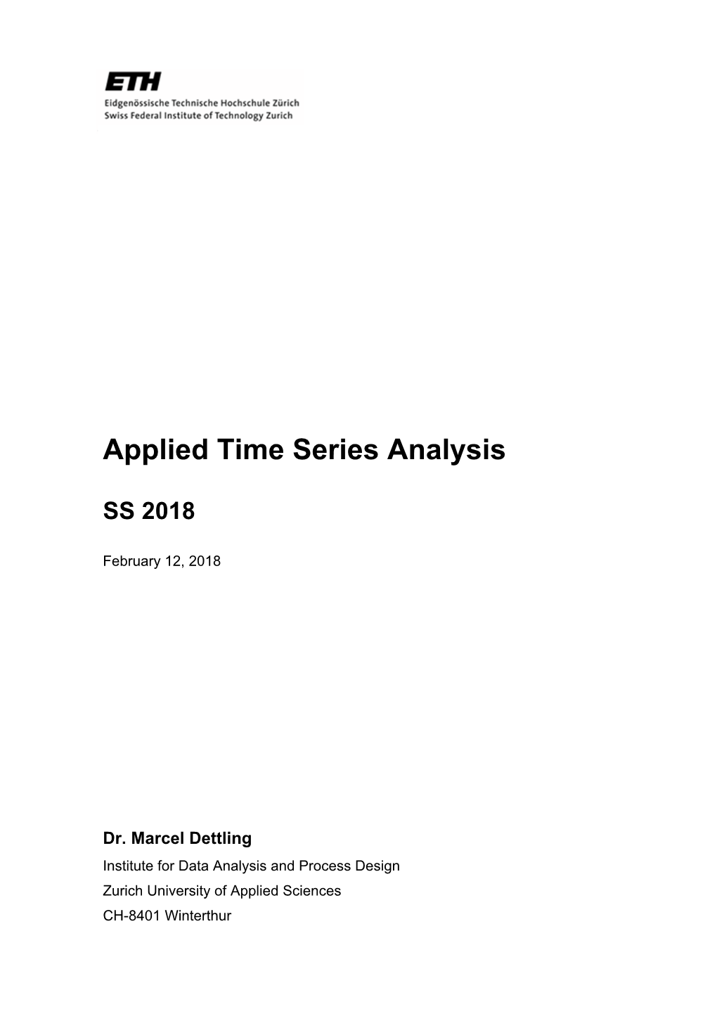 Applied Time Series Analysis