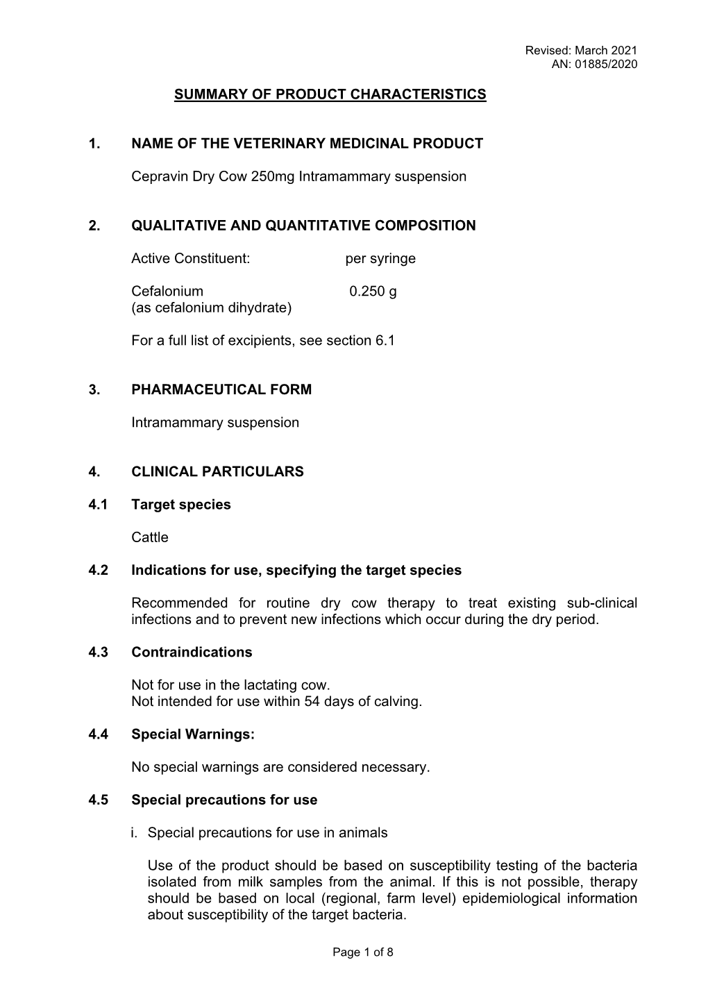 Summary of Product Characteristics