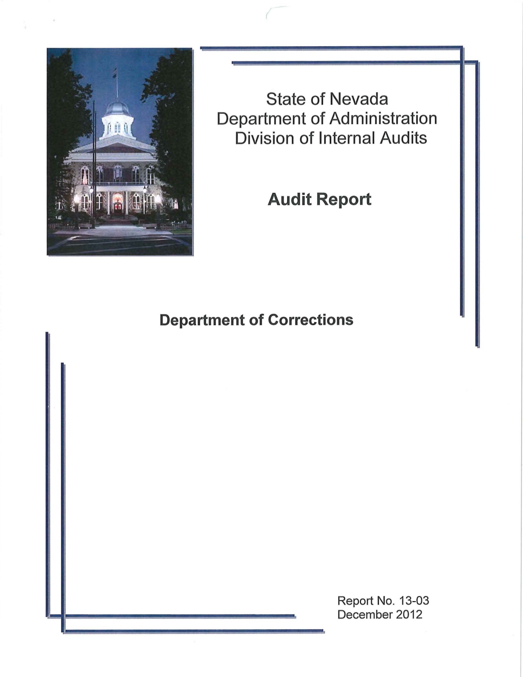 State of Nevada Department of Administration Division of Internal Audits