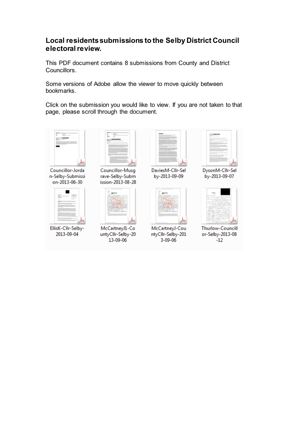 Parish and Town Council Submissions to the Sedgemoor Borough Council