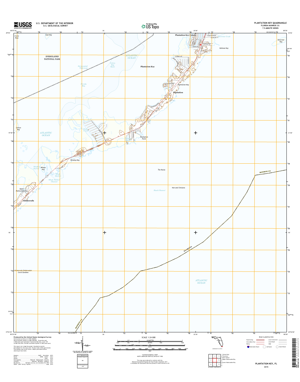 USGS 7.5-Minute Image Map for Plantation Key, Florida