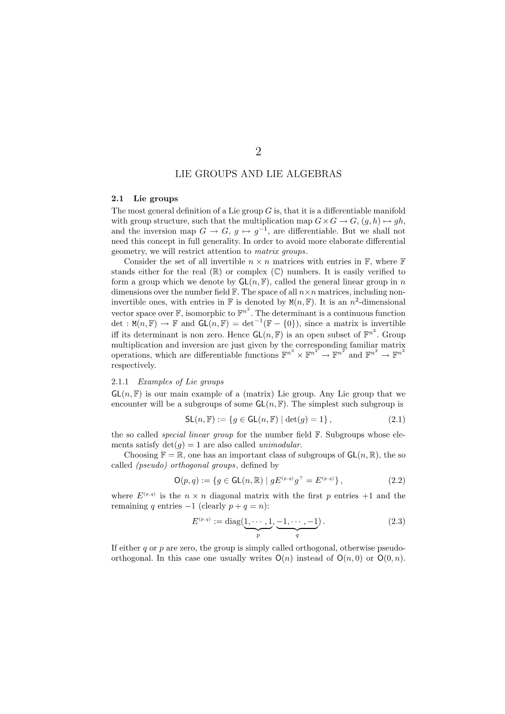 Lie Groups and Lie Algebras