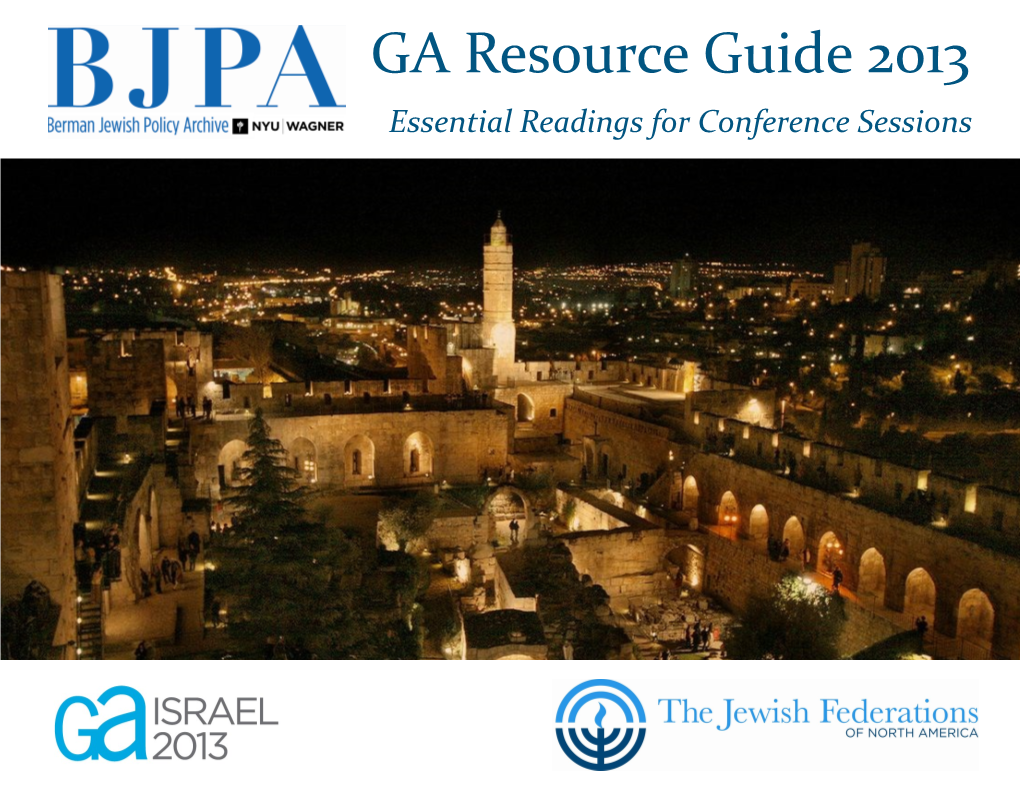 GA Resource Guide 2013 Essential Readings for Conference Sessions