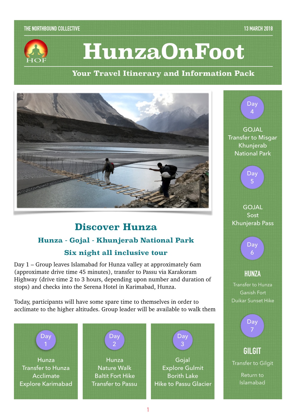 Discover Hunza Itinerary and Information Pack