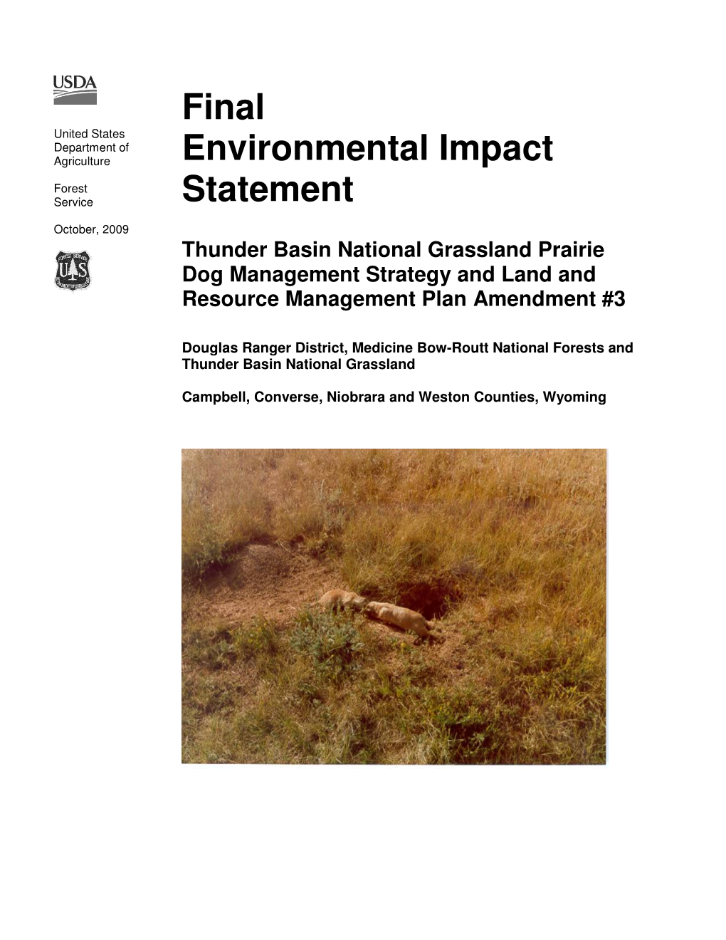 Final Environmental Impact Statement Campbell, Converse, Niobrara and Weston Counties, Wyoming