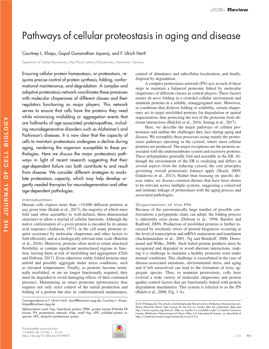 Pathways of Cellular Proteostasis in Aging and Disease