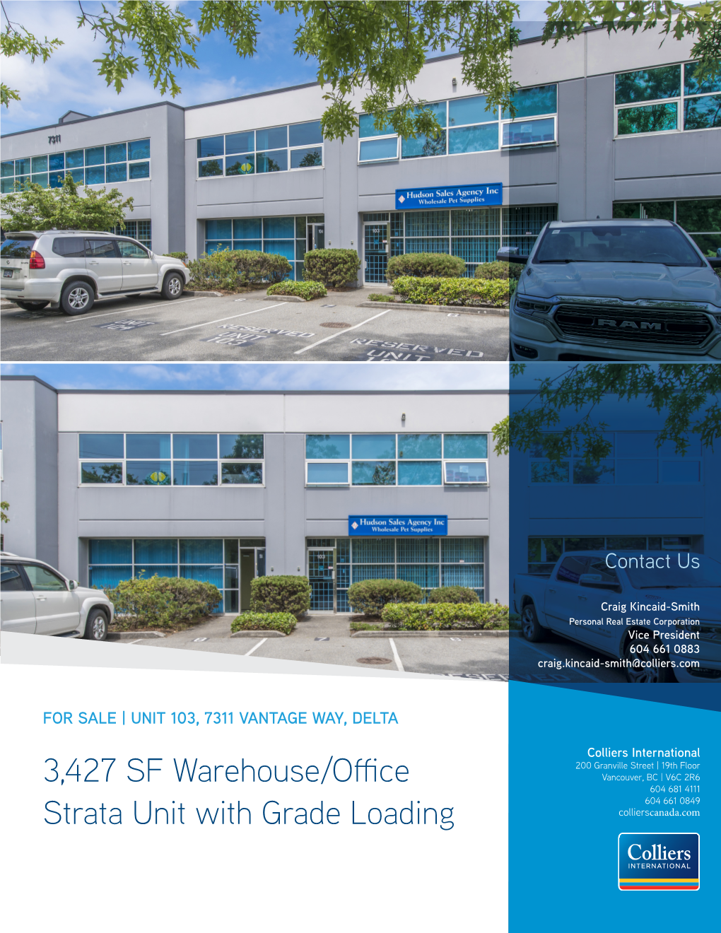 3,427 SF Warehouse/Office Strata Unit with Grade Loading