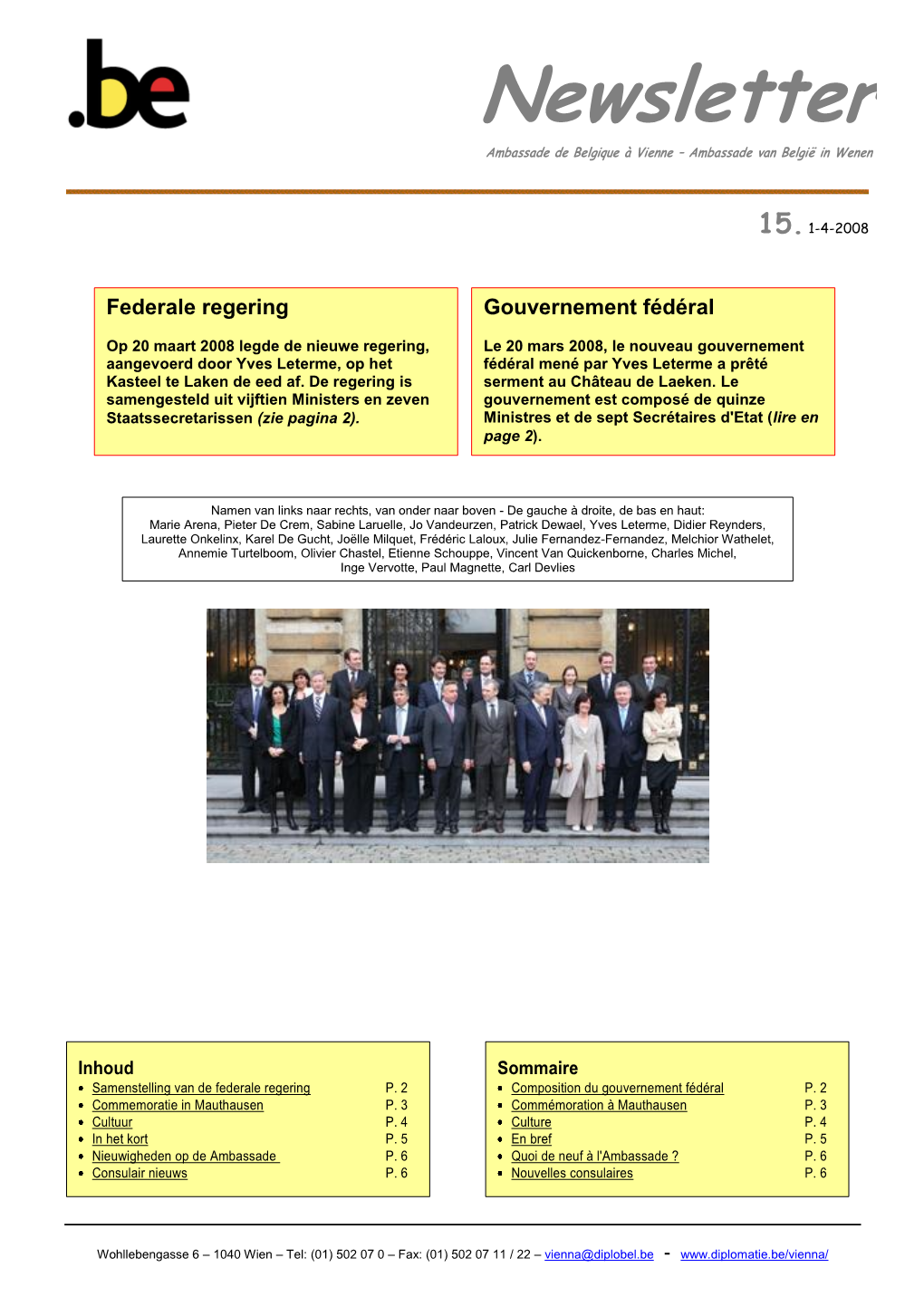 Newsletter Newsletter Ambassade De Belgique À Vienne – Ambassade Van België in Wenen Ambassade De Belgique À Vienne – Ambassade Van België in Wenen