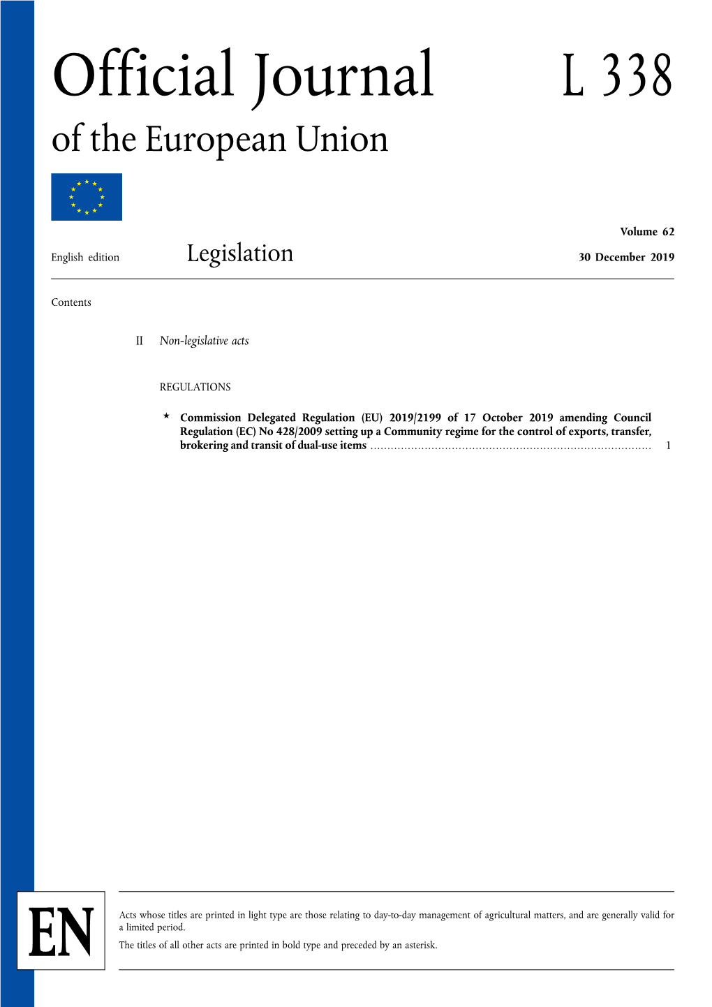 Official Journal L 338 of the European Union