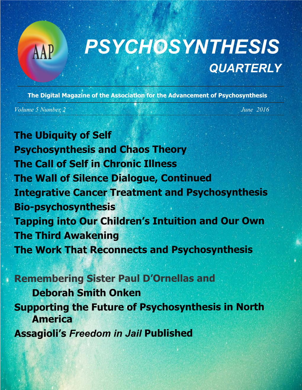 Psychosynthesis Quarterly June 2016