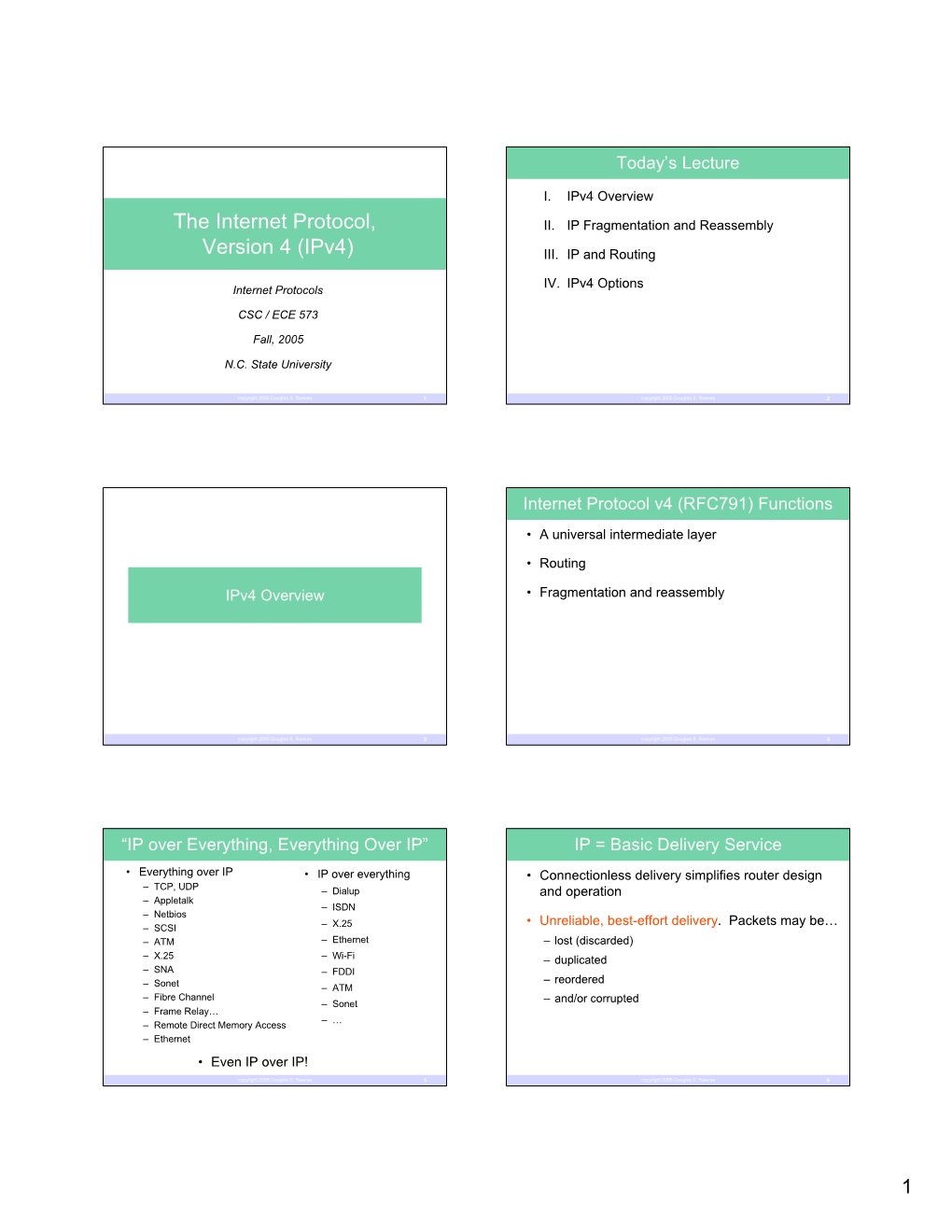 The Internet Protocol, Version 4 (Ipv4)