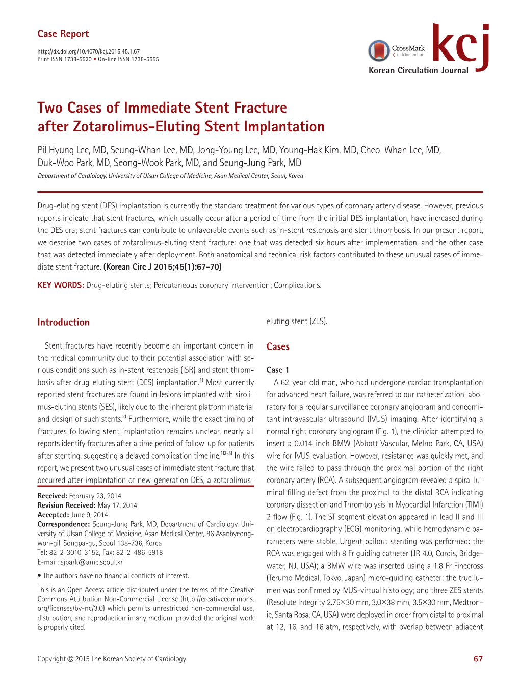 Two Cases of Immediate Stent Fracture After Zotarolimus-Eluting