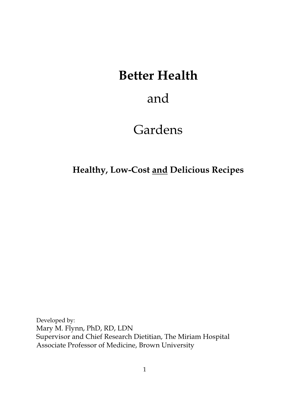 Better Health & Gardens Cookbook