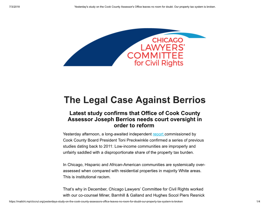 The Legal Case Against Berrios